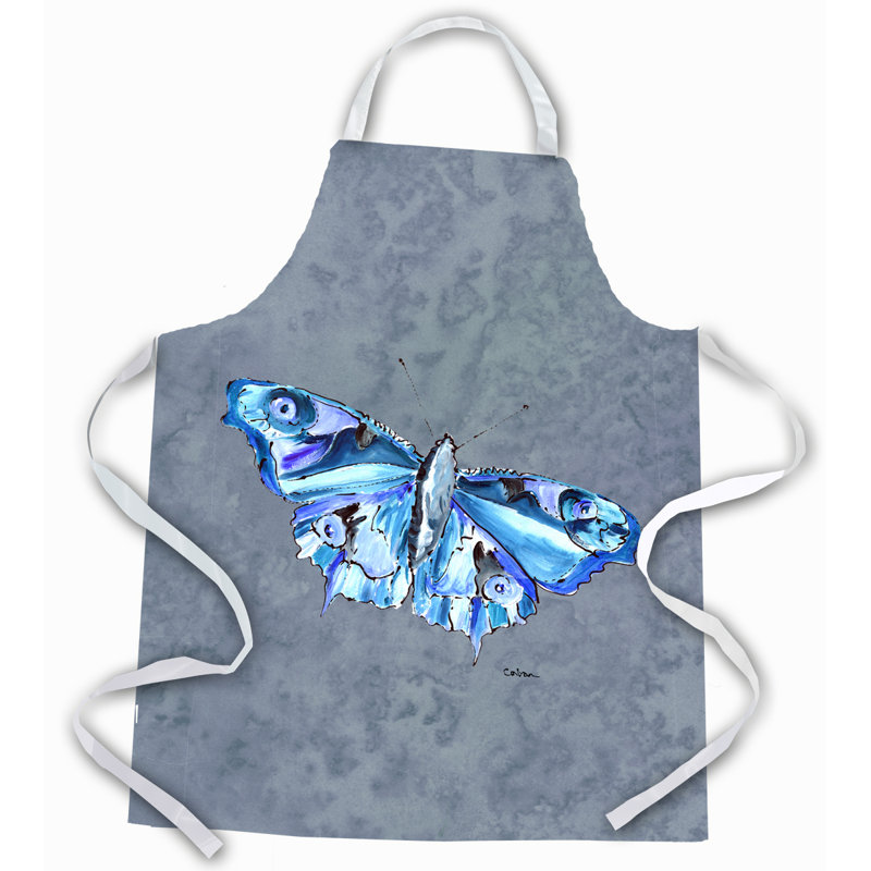Tablier à papillon, Gris / Bleu