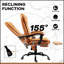 Fauteuil de bureau à massage vibrant avec support lombaire et repose-pieds rétractable pour un confort ultime-548113770