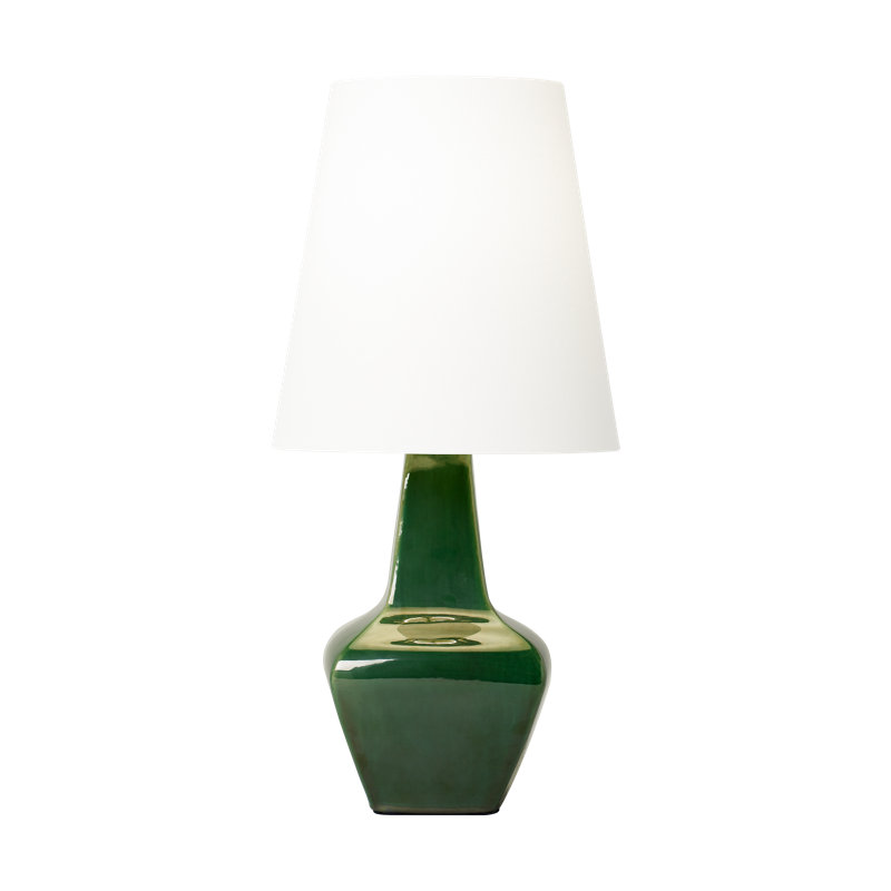 Table Lamp, Green, 22" H x 10.75" W x 10.75" D