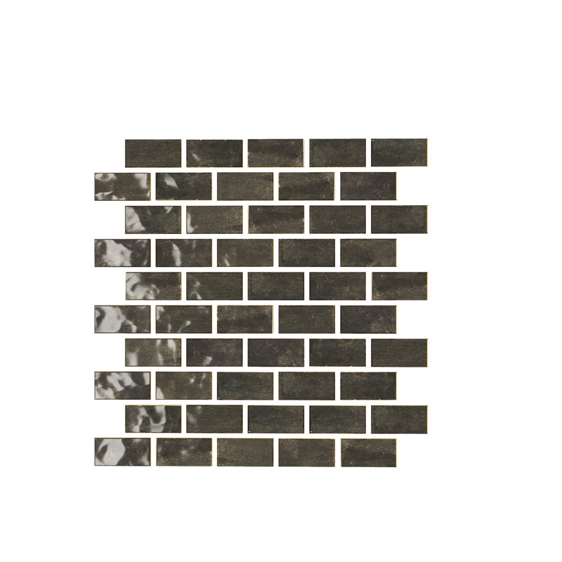 Anacleto 12" x 12" Ceramic Brick Joint Mosaic Tile, Dark Brown