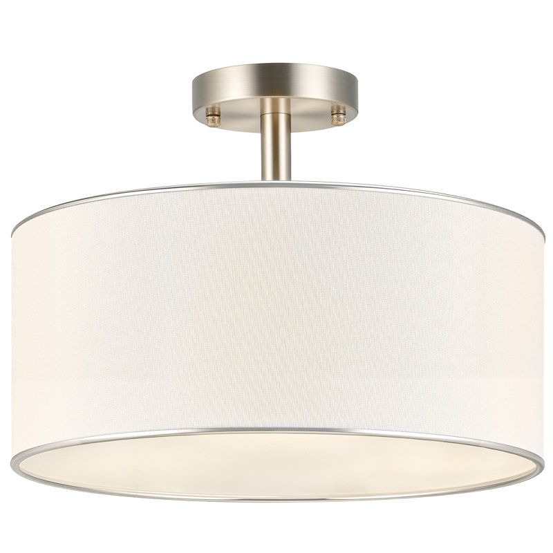 Yaretzi 3 - Light Semi Flush Mount, Polished Nickel, 7.5" H x 15.7" W x 15.7" D