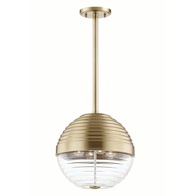 Lustre en globe à 4 lumières Easton, Laiton vieilli