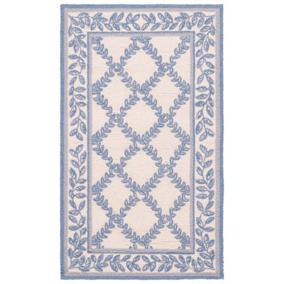 Tapis géométrique en laine crocheté à la main Roseta