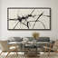«Grunge Abstract Paint Stroke Effect Minimalist Black Ink Splatter On», reproduction encadrée sur toile-111665108-98041949