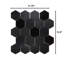 Carreau de mosaïque en porcelaine hexagonale noir 3 po x 3 po Nano