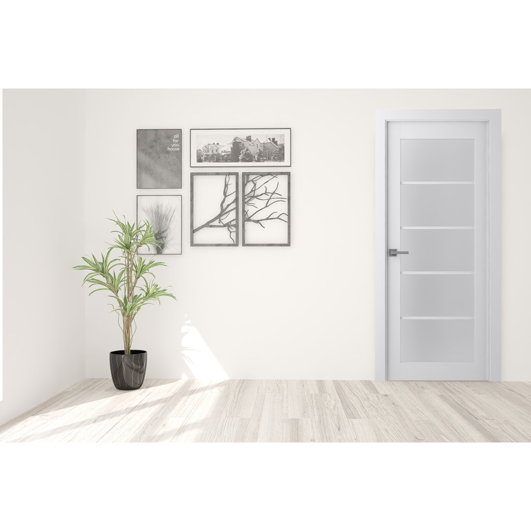 Palladio 5-Lite Solid Manufactured Wood and Glass Paneled Standard Door Slab Belldinni 