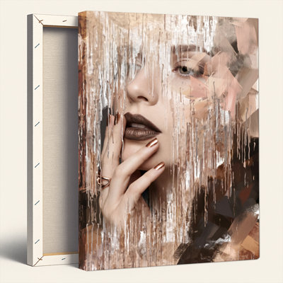 «Gallery Wrap», art mural sur toile pour le salon, la chambre à coucher, le bureau ou le vestibule - décoration murale décorative avec portrait abstrait