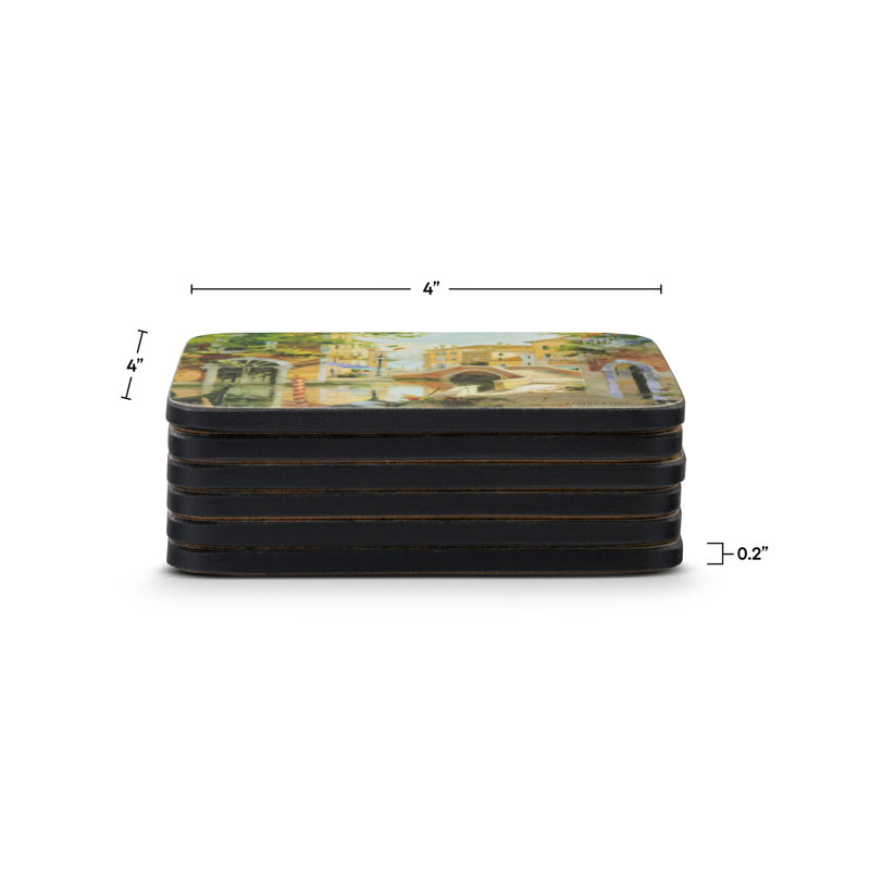 Pimpernel Venetian Scenes Coasters 4"X 4"