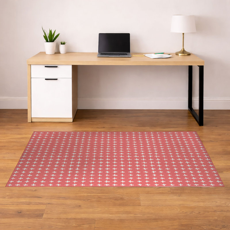 Tapis de bureau léger Check, L 36 po x P 24 po, Rose cendré