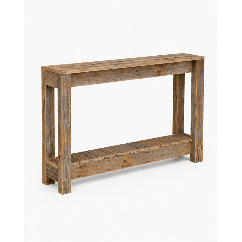 Console en bois massif Biggs, Naturel, H 28 po x l 46 po x P 8 po