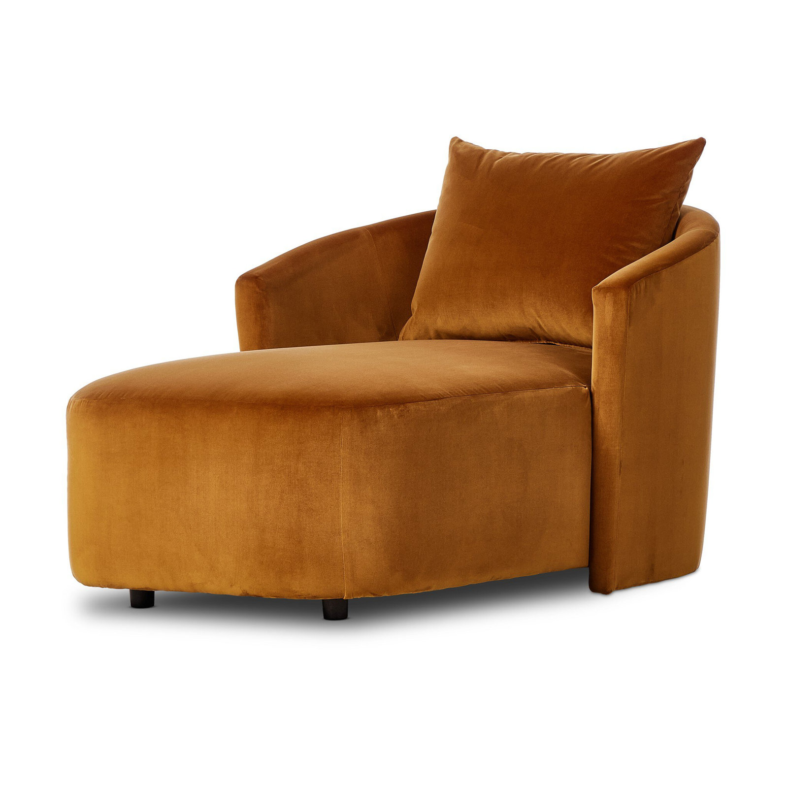 Mirage Upholstered Chaise Lounge, Ingram Ochre Polyester
