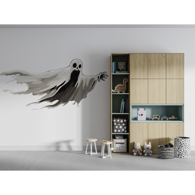 Flying Ghost Wall Decal, Halloween Wall Sticker, Spooky Kids Room Decor, Gothic Wall Art, Horror Mural, 134Gm