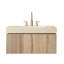 Meuble-lavabo flottant avec plateau en pierre frittée et rangement à fermeture en douceur-744578987