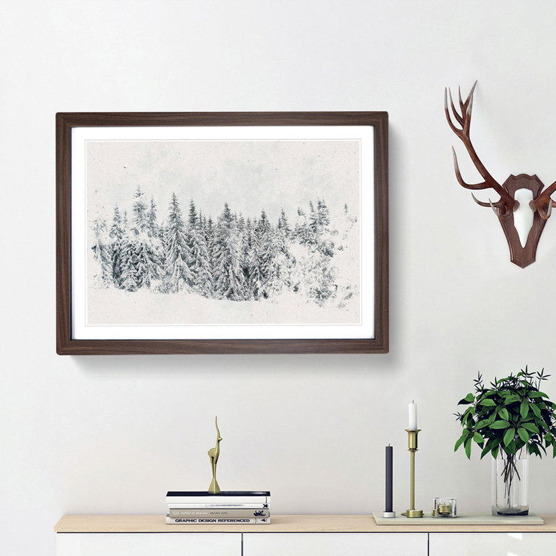 Points of the Trees - Picture Frame Graphic Art Print, Walnut Framed, 62cm H x 87cm W x 2cm D