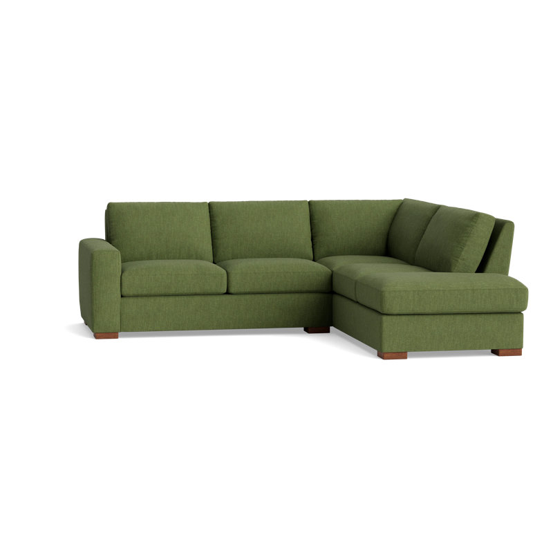 Couch Potato Sectional, Right Hand Facing, Performance Weave - Basil