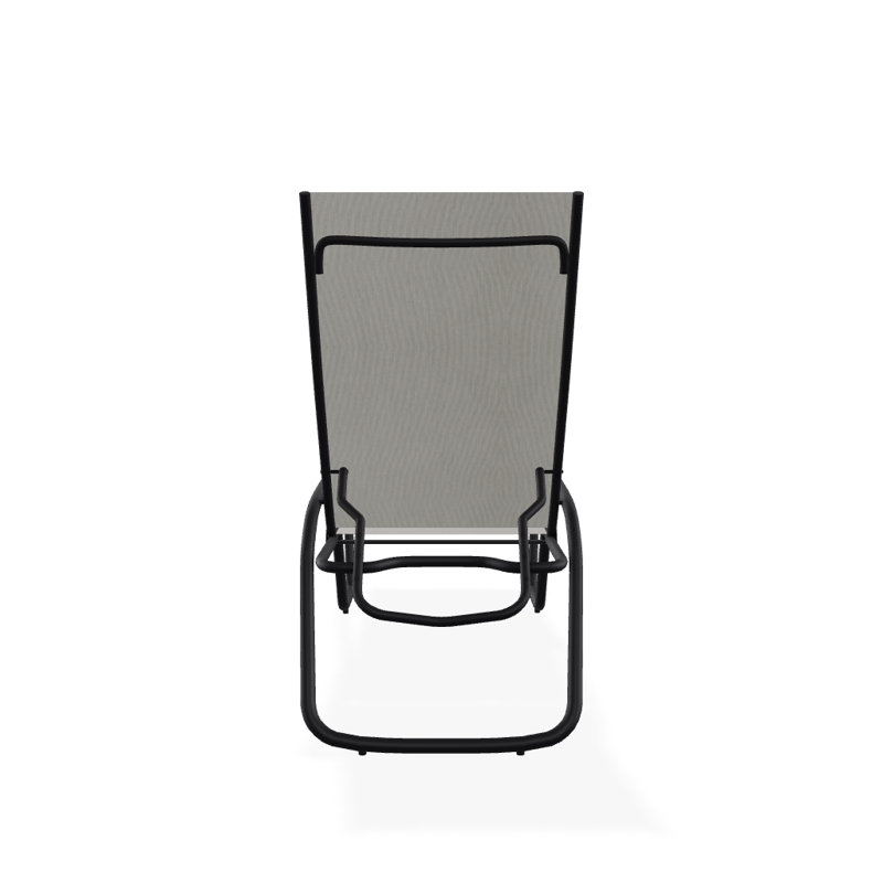 Outdoor Rust-Resistant Metal Chaise Lounge, Textured Black, Augustine Oyster