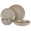 Gibson Elite Beckett Stoneware Matte Reactive Glaze 16 Piece Plates and Bowls Dinnerware Set - Grey-98537329