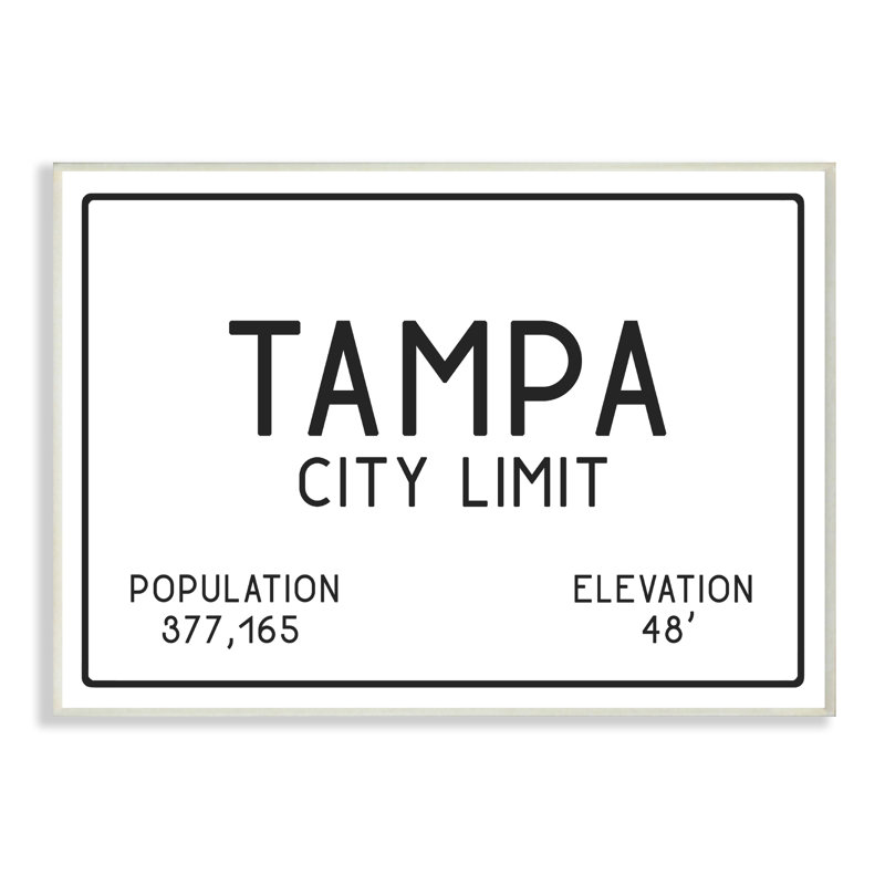 «Tampa City» par Daphne Polselli, reproduction d'art textuel sur toile, 10 po x 15 po, Sans cadre