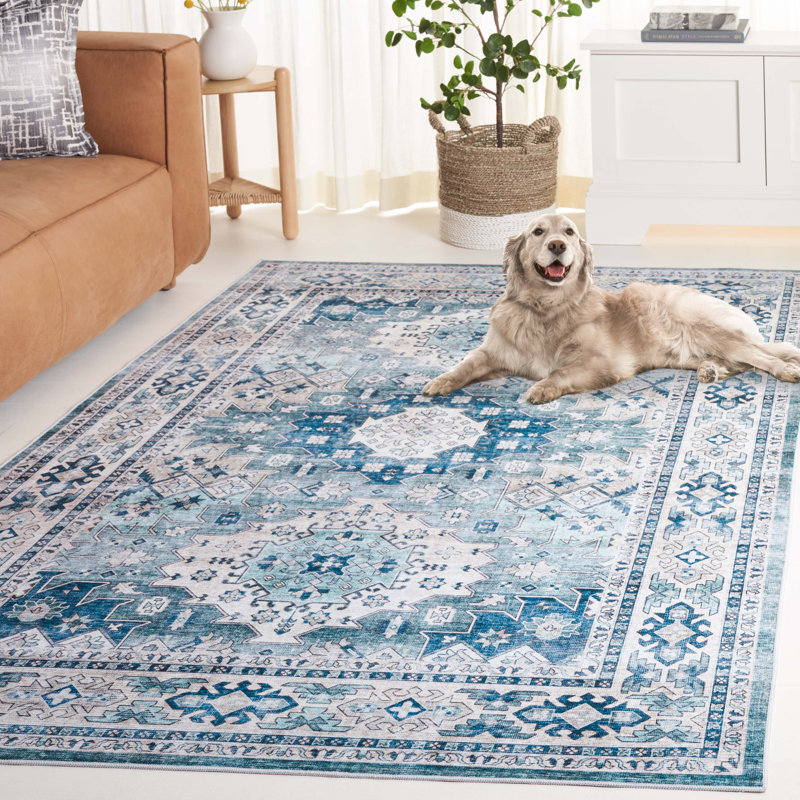 Tapis oriental lavable à la machine Abiha Performance, Rectangle de 5 pi x 8 pi