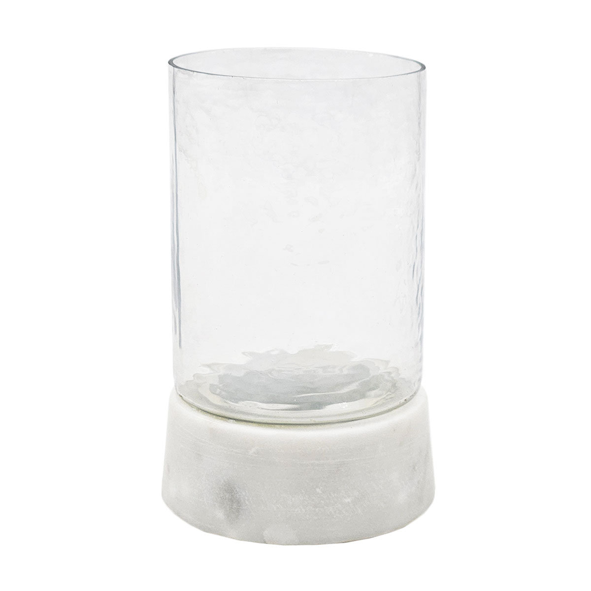 Glass Stone Candlestick Holder, Gray, 5.1" H x 3.1" W x 3.1" D