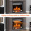 Foyer électrique encastrable 23 pouces, flamme réaliste, bûche, télécommande, minuterie, protection contre la surchauffe, chaleur de 1400 W, 5000 S par heure, 11 réglages de température, source DEL 50 000 heures, 4 réglables