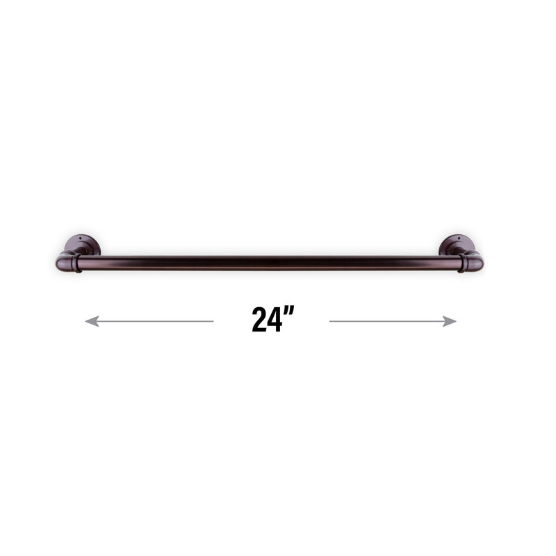 24-Inch Antique Bronze Industrial Wall Mounted Towel Bar