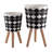 10/12" Diamond Planter W/ Wood Legs, Black