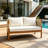 Outdoor Acacia Wood Loveseat Sofa-923435220