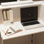 120cm White LED Reception Desk with Glass Display, Storage & Raised Counter