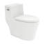 Toilette allongée une pièce à double chasse 1,1 / 1,6 GPF avec siège confortable et surface vitrée en céramique (siège à fermeture en douceur inclus)