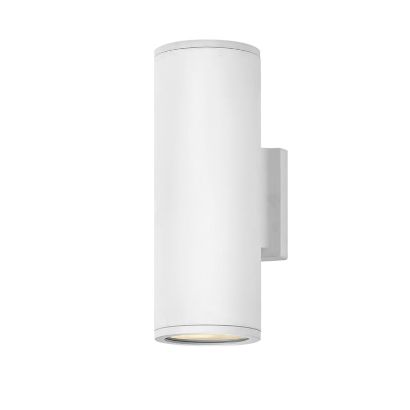 Silo 2-Light 12'' H Outdoor Wall Sconce, Blanc satiné