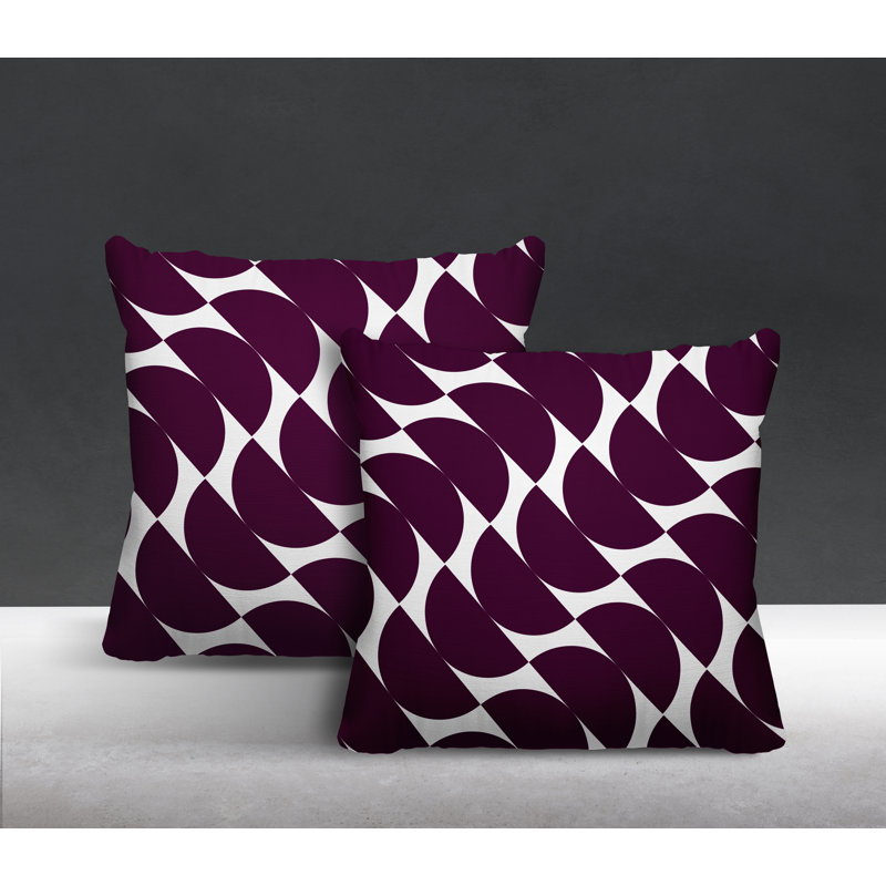 Oreiller carré intérieur / extérieur Mandi, L 17 po x H 17 po, Mauve