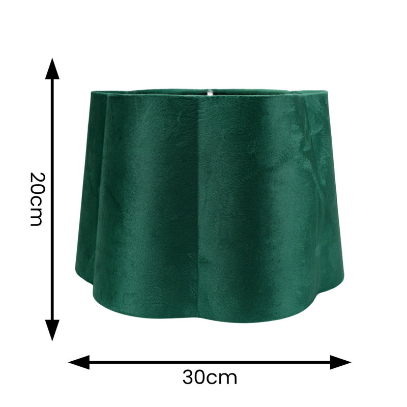 20cm H Velvet Empire Lamp Shade ( Slip-On ), Green