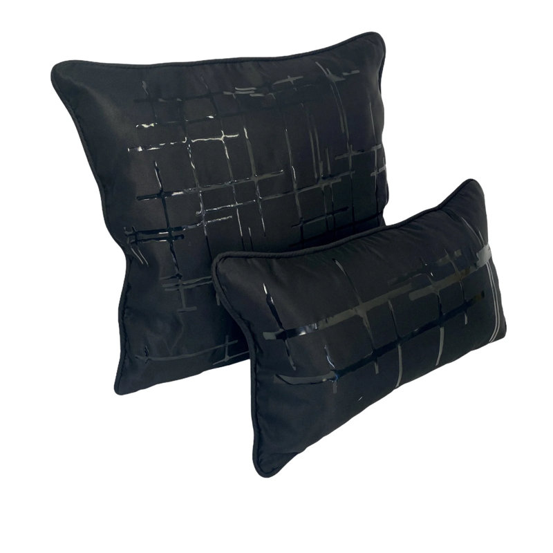 Paire de croisillons en satin noir Duchesse, Noir