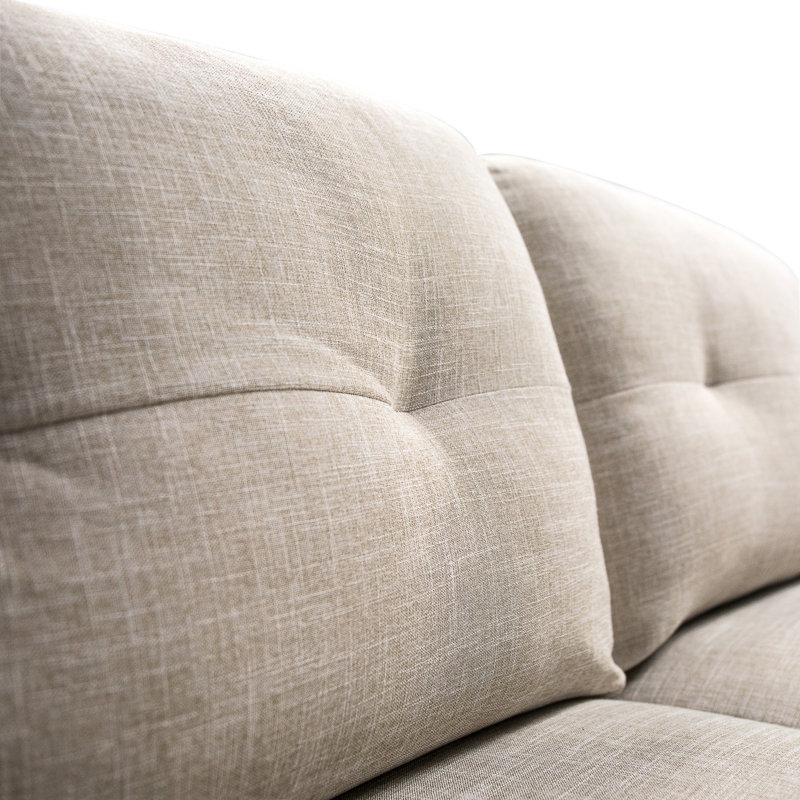 Canapé à accoudoirs évasés Helsley, 100 % polyester beige