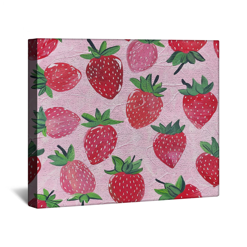 Strawberries Canvas  Gallery Wrap - Fruit Wall Decor in Many Sizes, 24 x 36 inches