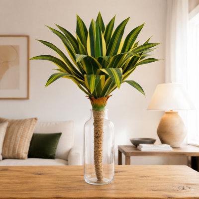 Agave artificiel 20 po, plante en piquet non incluse, plante d'agave artificielle protégée contre les rayons UV, plantes d'agave décoratives pour l'extérieur