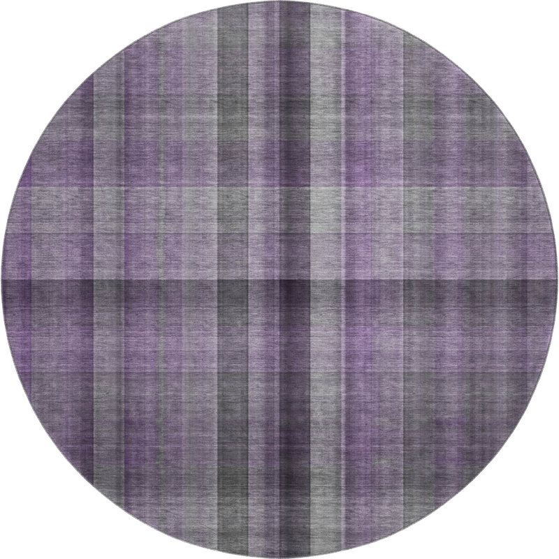 Tapis mauve Premium lavable à la machine Cerrito AMF548, Rond 8 pi