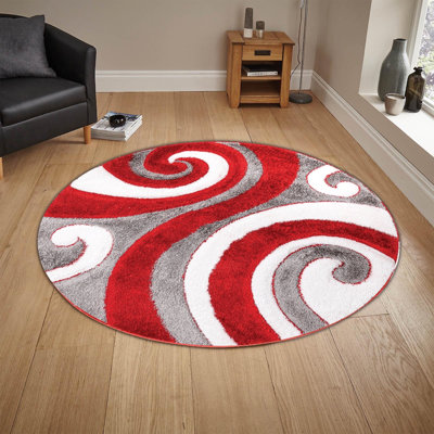 Tapis rouge / gris / rose Allwein