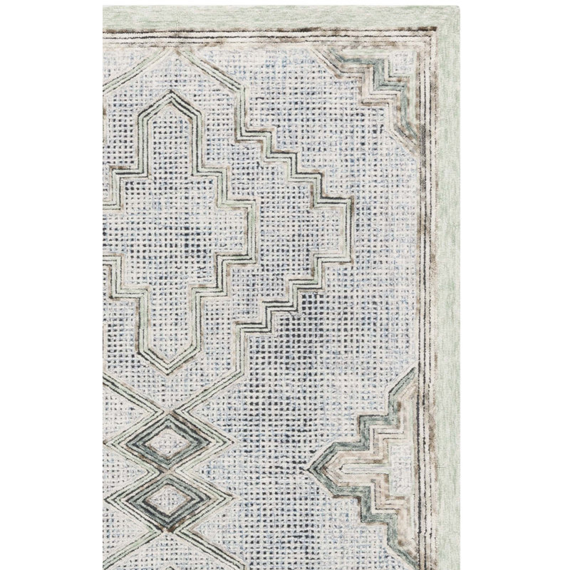 Ebony 822 Hand Tufted Wool & Cotton Geometric Rug, Rectangle 8' x 10'