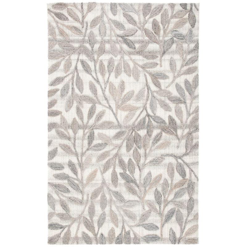Esmantas Hand Tufted Performance Floral Rug, Rectangle 5' x 8'