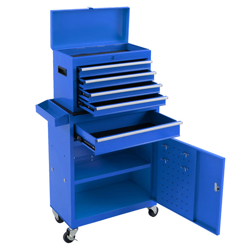 Boaman 5-Drawer Steel Combination Rolling Tool Chest Set, Blue
