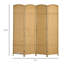 Room Divider 4 Panel, 5.6' Tall For Home. Natural Wood Theme With Hand-Woven Pattern. Versatile Partition. Made Frame & Polypropylene Webbing. Lightweight And Foldable. No Assembly Required Panel