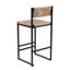 Ensemble de 2 tabourets de cuisine avec repose-pieds, repose-pieds en corde de papier pour confort, hauteur et style