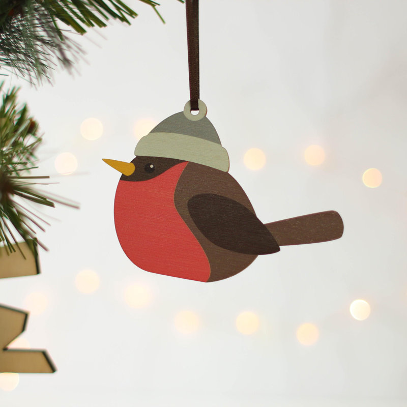 9cm Wood Holiday Shaped Ornament