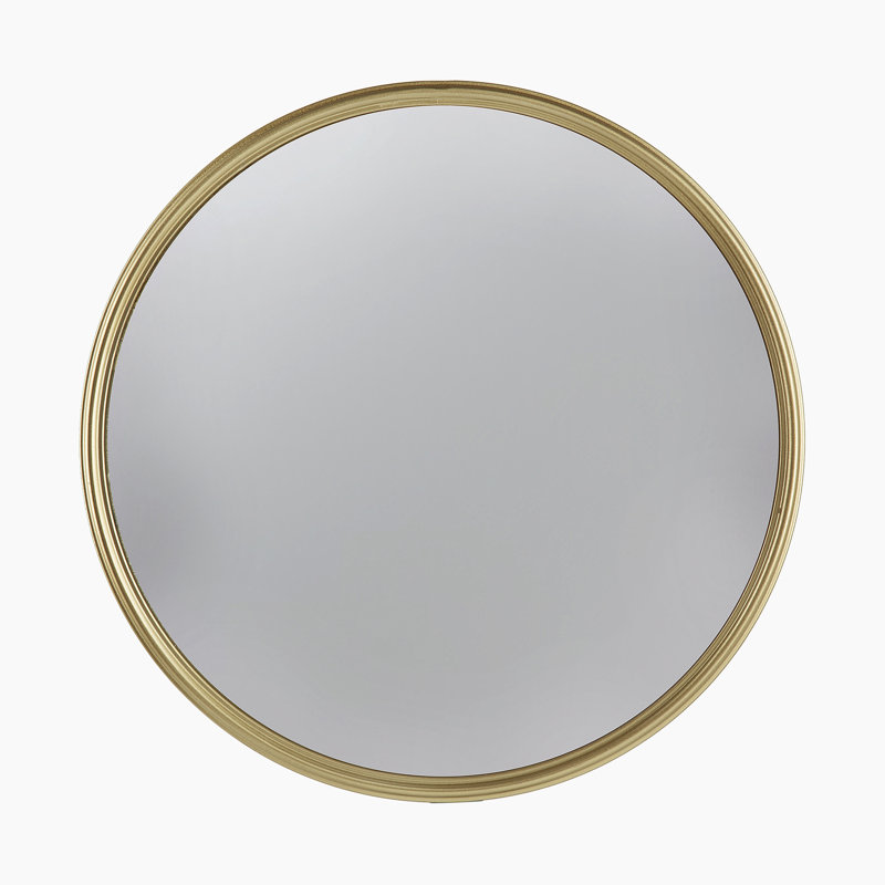 D15 "Miroir rond doré, miroir circulaire avec cadre en fer pour le couloir d'entrée du meuble, 15 po x 15 po