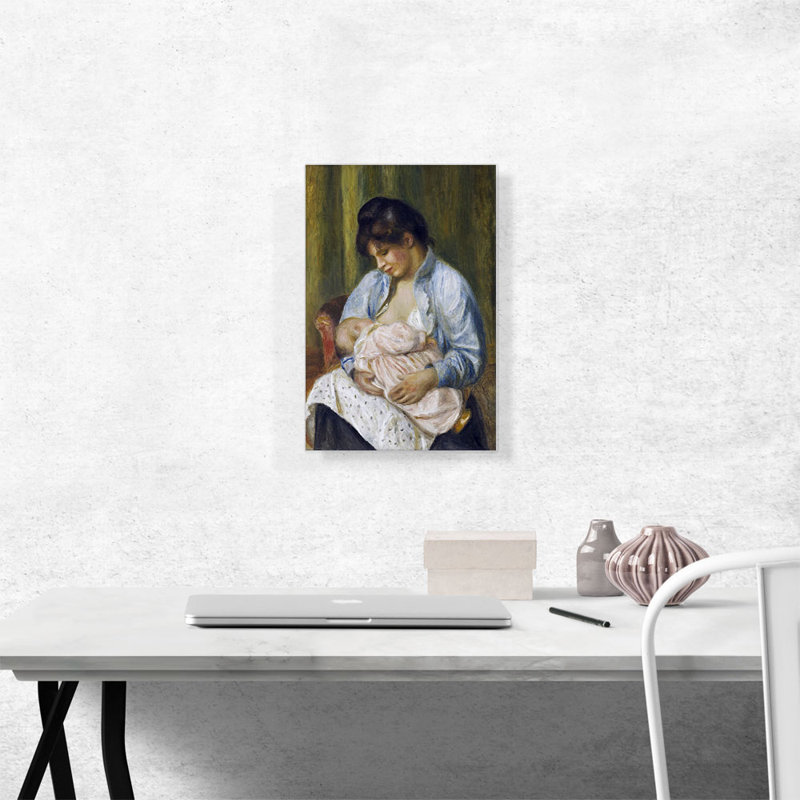 «A Woman Nursing a Child 1894» par Pierre-Auguste Renoir, reproduction d'art sur toile tendue, H 18 po x l 12 po x 1,5 po