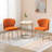 Modern Tufted Velvet Curved Back Orange Dining Chair with Metal Legs-1144001351