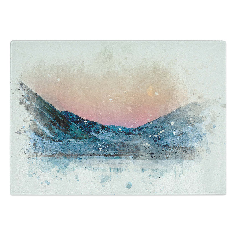 Glass Moon Over Iceland in Abstract Chopping Board, 39 cm W x 28.5 cm L