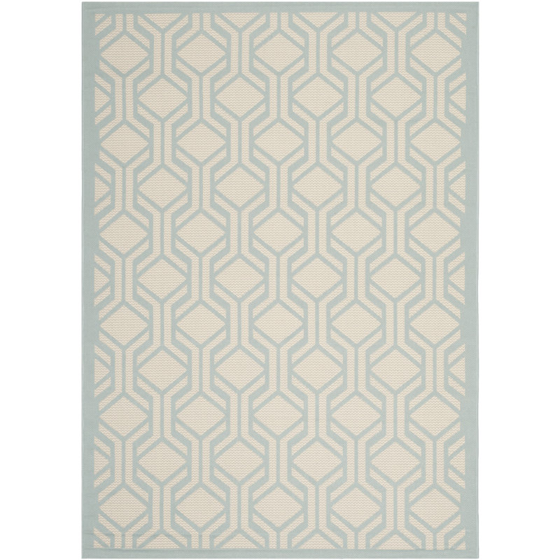 Solal Beige/Aqua Indoor/Outdoor Rug, Rectangle 160 x 231 cm